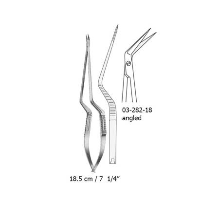 Noyes Spring Scissors, 12 cm, Angled