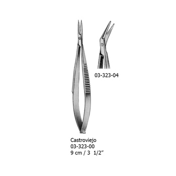 Castroviejo, Iris spring scissors 9 cm, angled