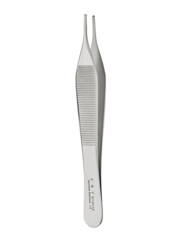 Student Adson forceps - 1x2 teeth, straight, Student stainless steel, 12 cm