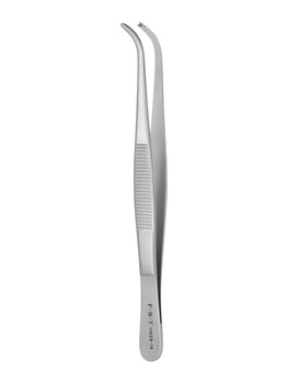 Tissue forceps - 1x2 teeth, curved, 14 cm