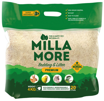 Millamore PREMIUM 20L bedding 5x5x1mm 100% aspen